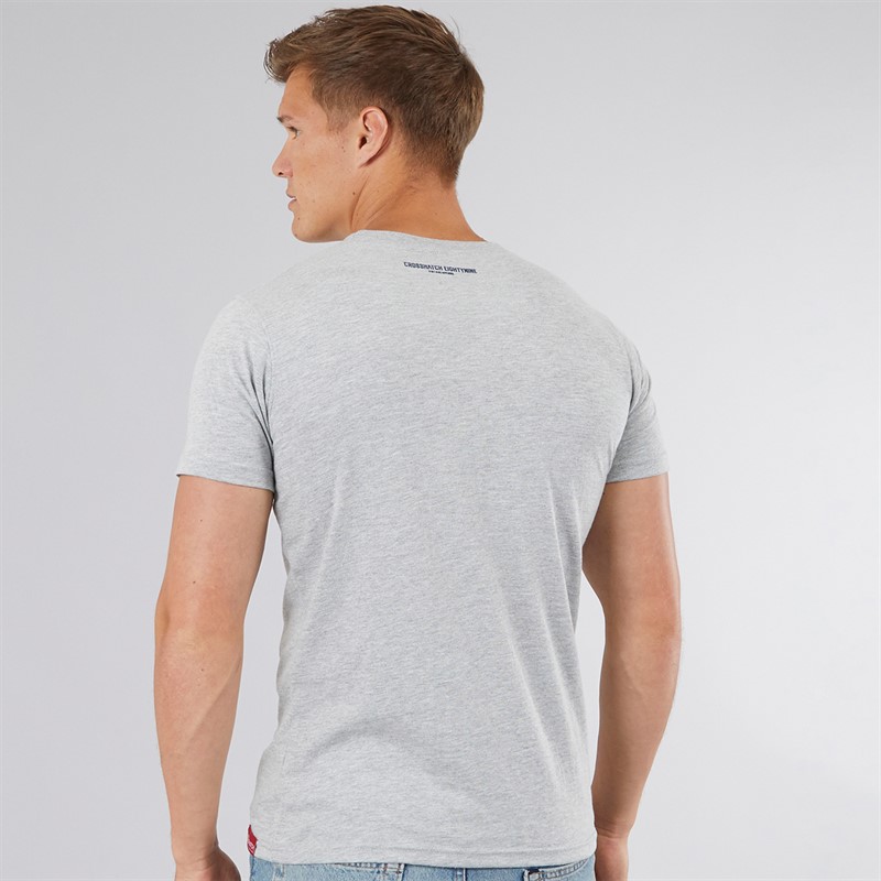 Crosshatch Mens Ellsworth T-Shirt Grey Marl