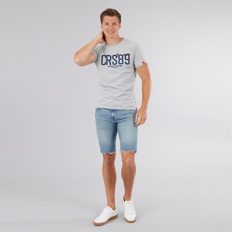 Crosshatch Mens Ellsworth T-Shirt Grey Marl