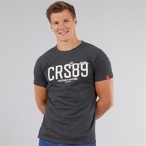 Crosshatch Mens Ellsworth T-Shirt Charcoal Marl