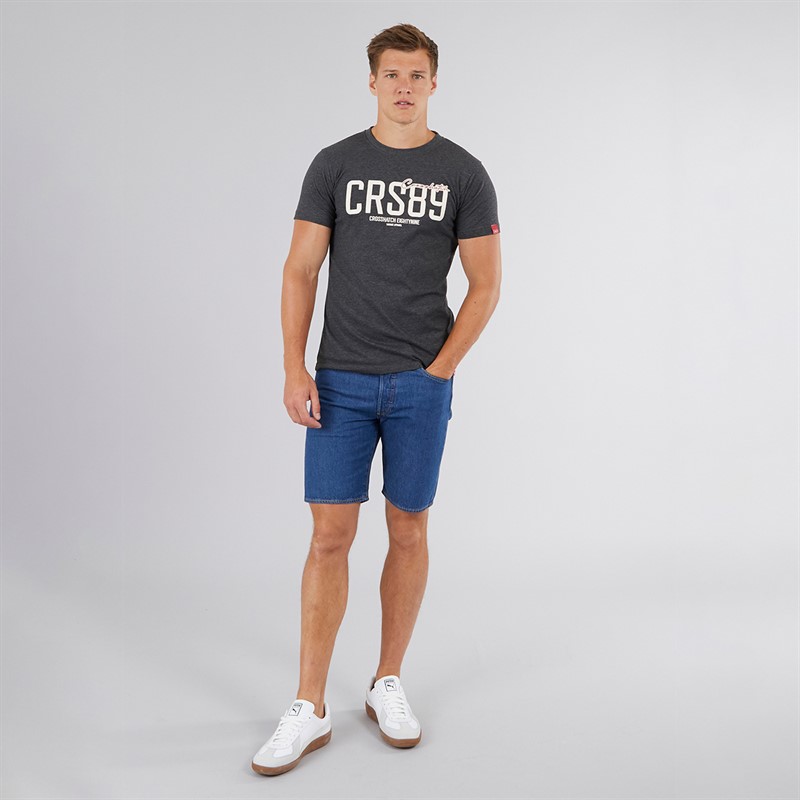 Crosshatch Mens Ellsworth T-Shirt Charcoal Marl