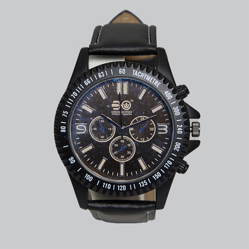 Crosshatch Mens Quartz Analogue Watch Gun - Size OS