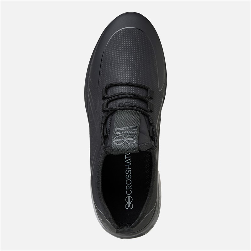 Crosshatch Mens Clarington Trainers Black Mono