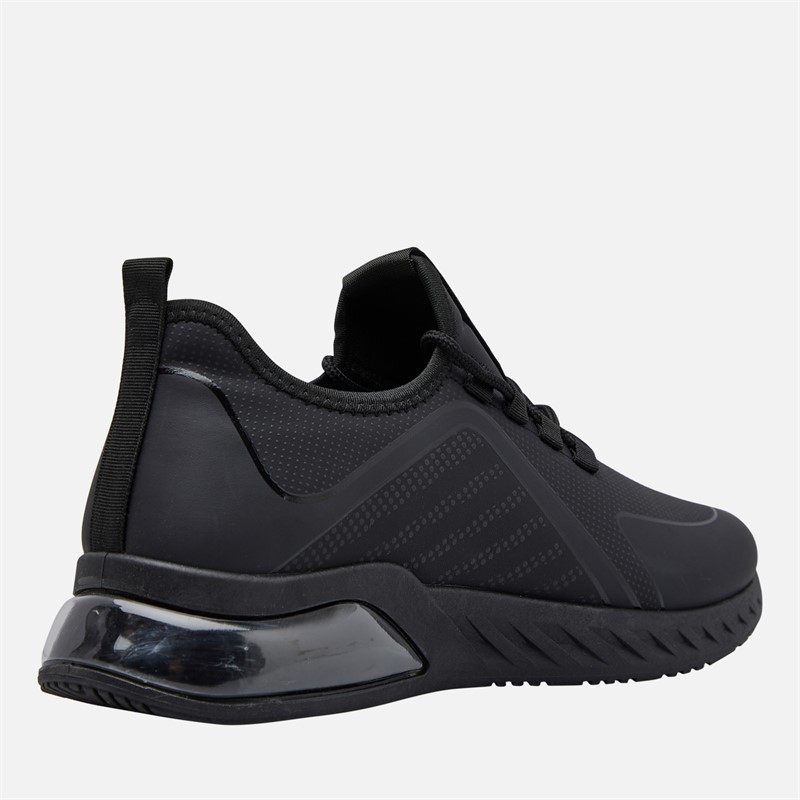 Crosshatch Mens Clarington Trainers Black Mono