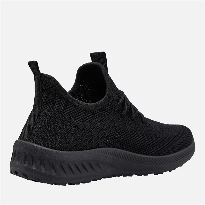 Crosshatch Womens Antioch Trainers Black Mono