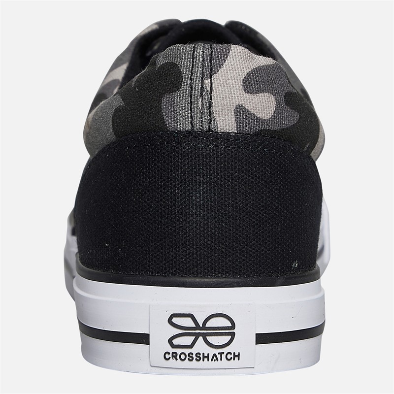 Crosshatch Herren Skywalk Canvas Pumps Black Camo/Schwarz