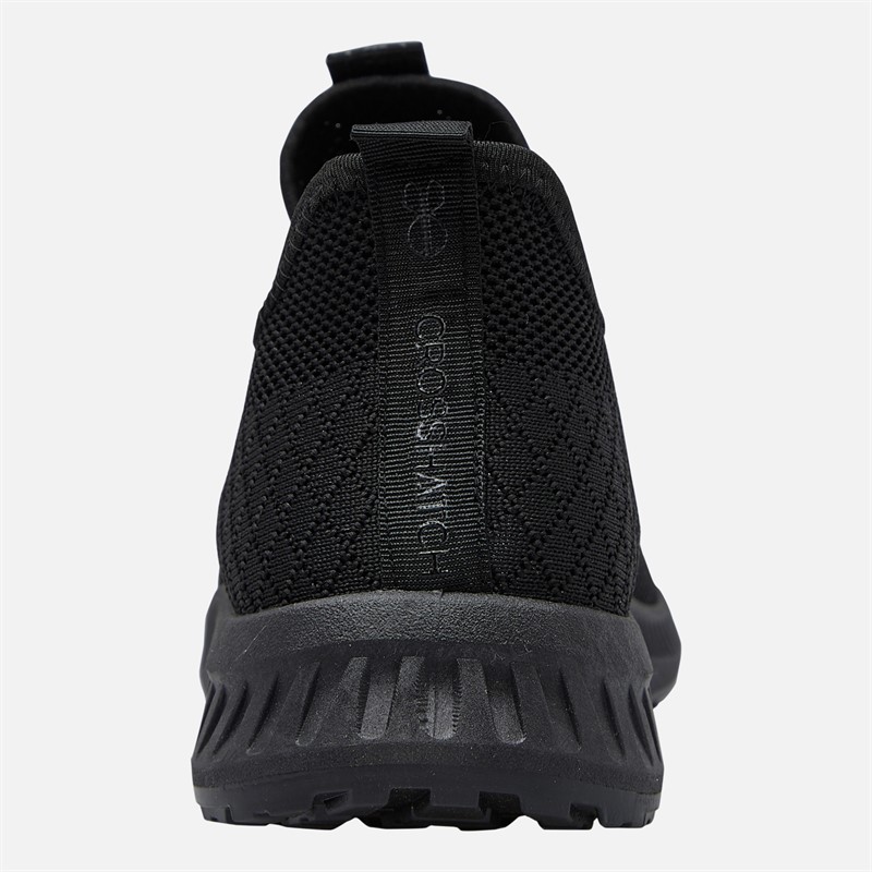 Crosshatch Mens Antioch Trainers Black Mono