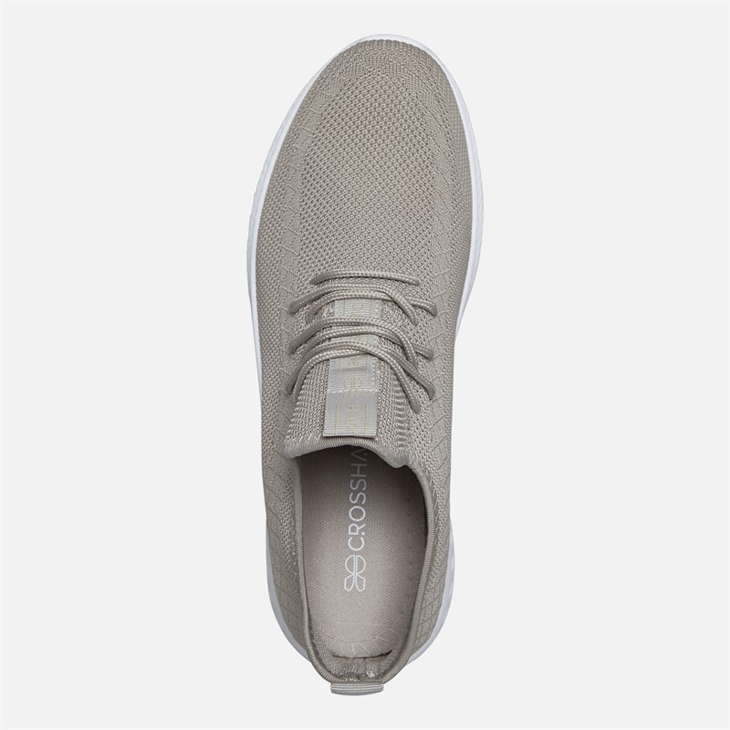 Crosshatch Mens Antioch Trainers Stone