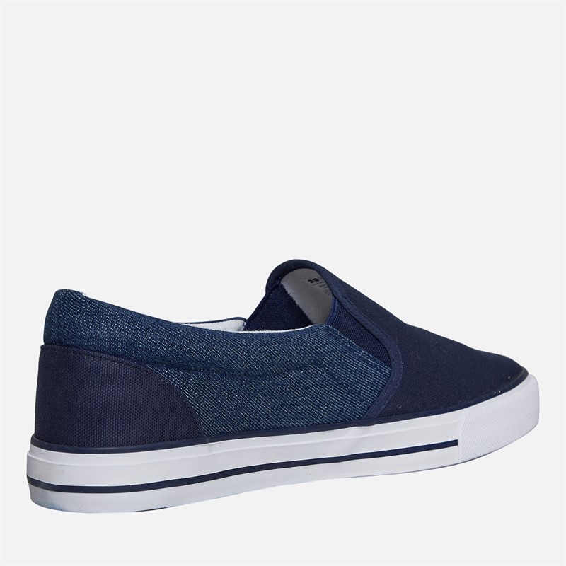 Crosshatch Herren Ramp Slip On Segeltuch Sneaker Navy/Dark Chambray