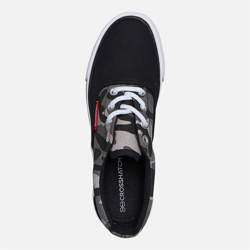 Crosshatch Junior Junge Skywalk Canvas Pumps Black Camo
