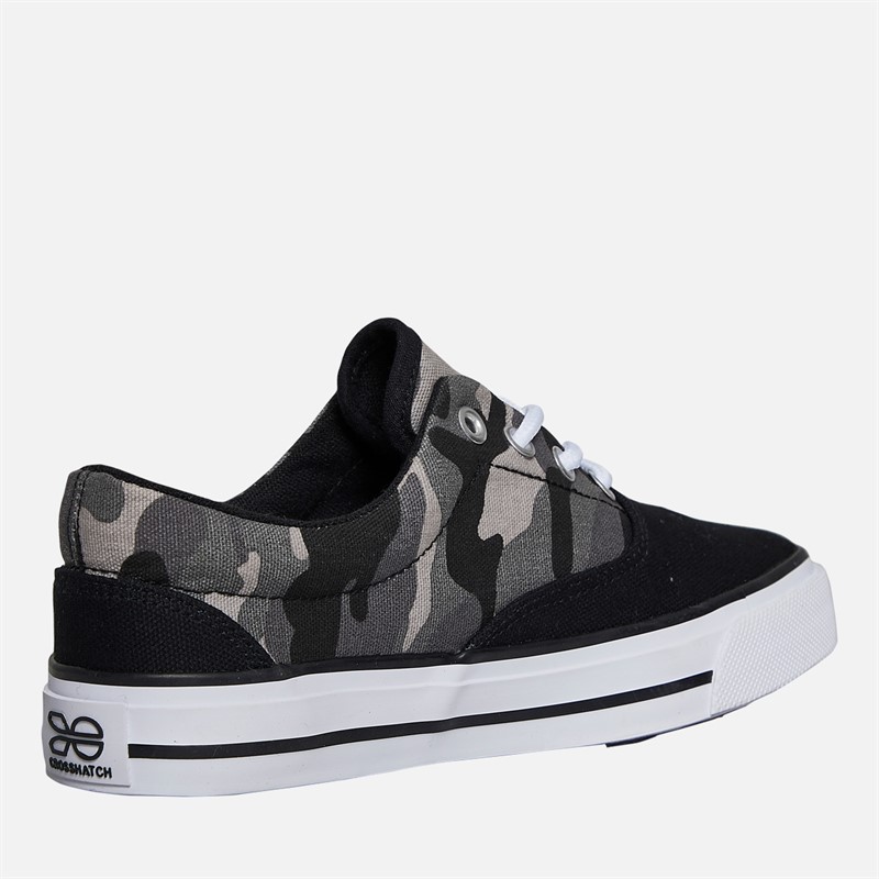 Crosshatch Junior Junge Skywalk Canvas Pumps Black Camo