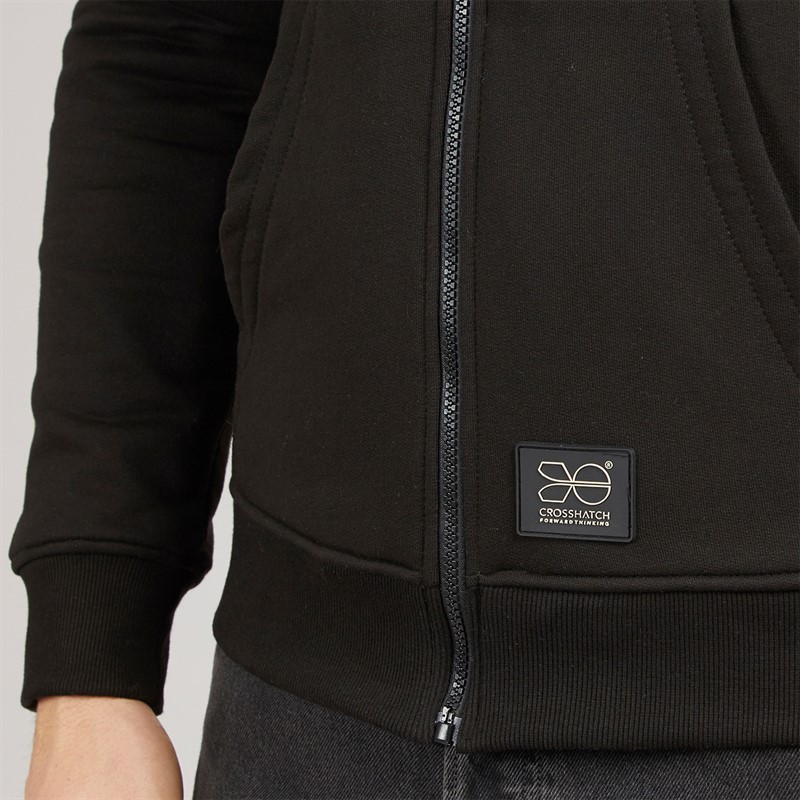 Crosshatch Mens Karter Sherpa Lined Hoodie Black