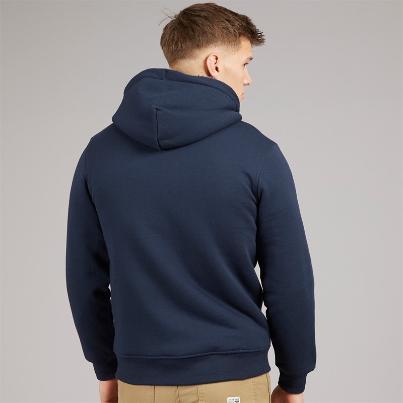 Crosshatch Mens Karter Sherpa Lined Hoodie Navy