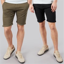 Crosshatch Shorts Chino Sinwood homme, Pacquet Double Khaki/Noir