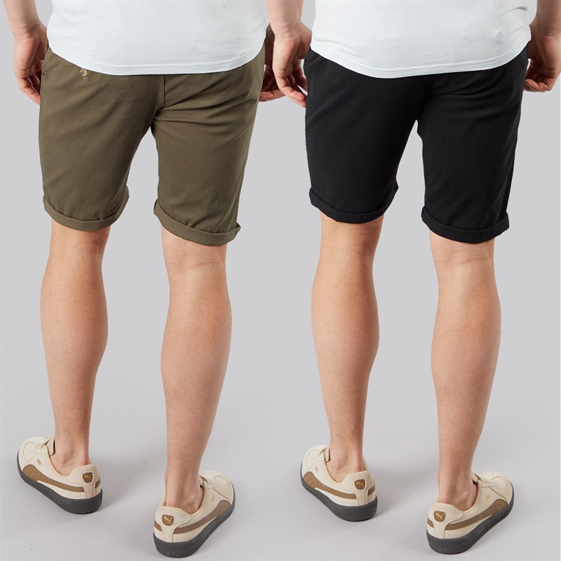 Crosshatch Shorts Chino Sinwood homme, Pacquet Double Khaki/Noir