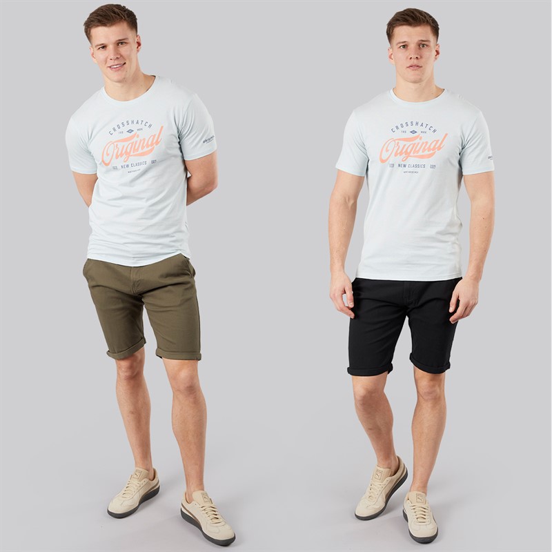 Crosshatch Shorts Chino Sinwood homme, Pacquet Double Khaki/Noir