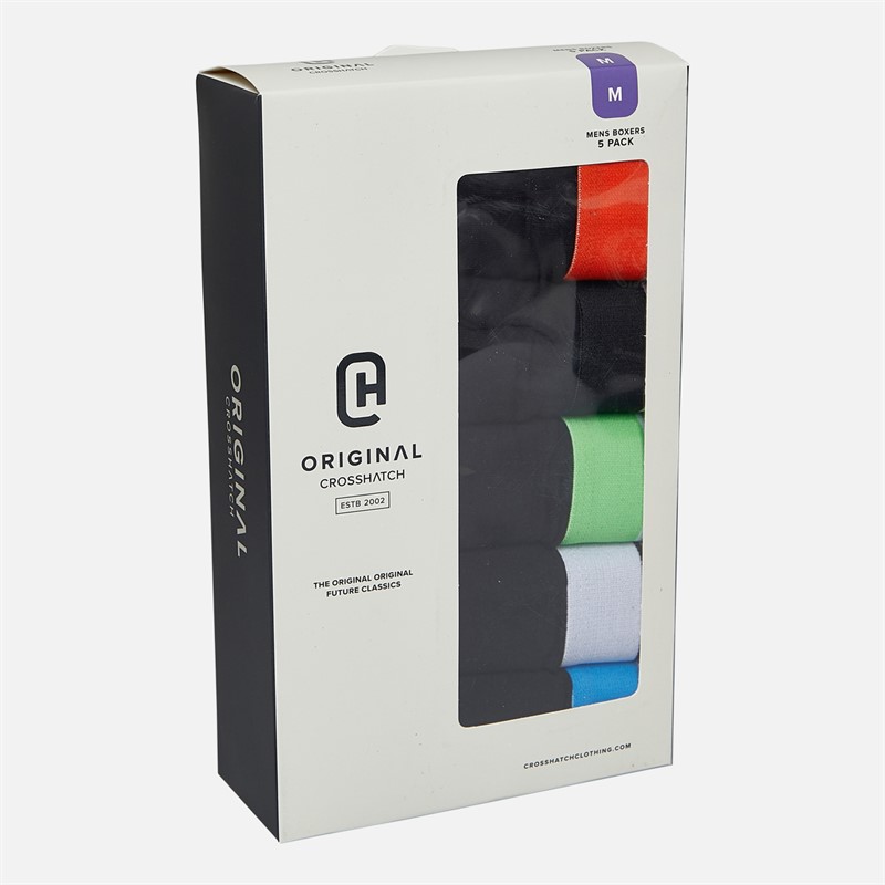 Crosshatch Herren Prismara Fünfer Pack Boxershorts Schwarz