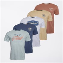 Crosshatch Herren Tryplex Fünferpack T Shirts Assorted