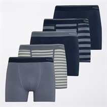 Crosshatch Herre Linatrix Fem Pak Bokser Blå