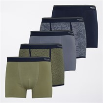 Crosshatch Herre Spherigon Fem Pak Bokser Grøn/Blå