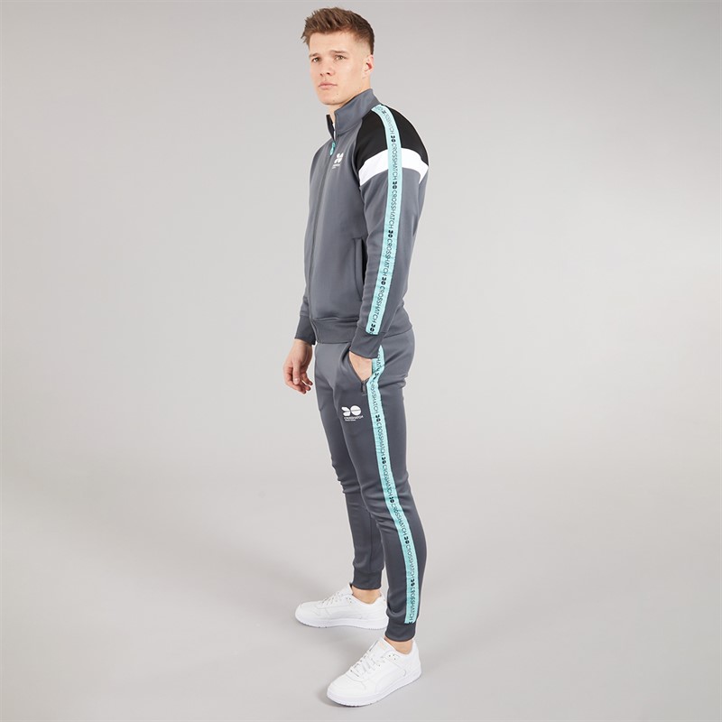 Crosshatch Mens Casatrack Tracksuit Dark Shadow