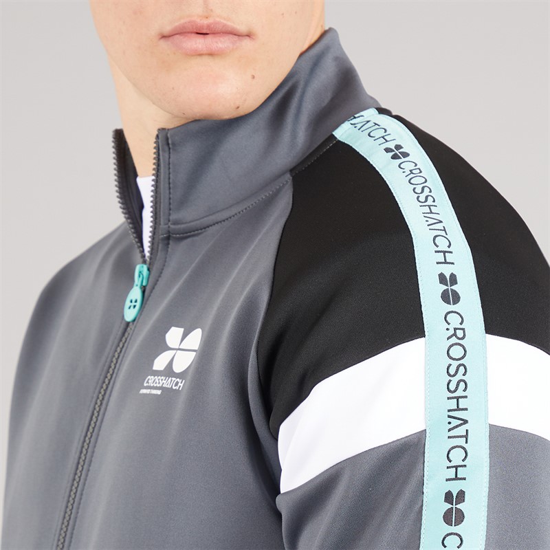 Crosshatch Mens Casatrack Tracksuit Dark Shadow