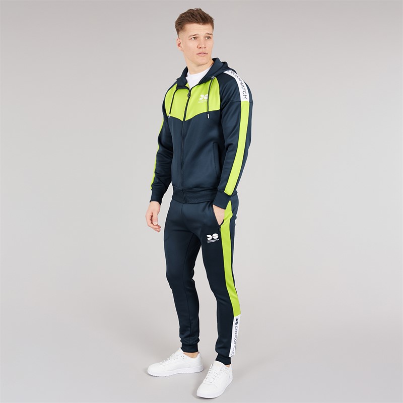 Crosshatch Mens Glotrack Tracksuit Lime Punch
