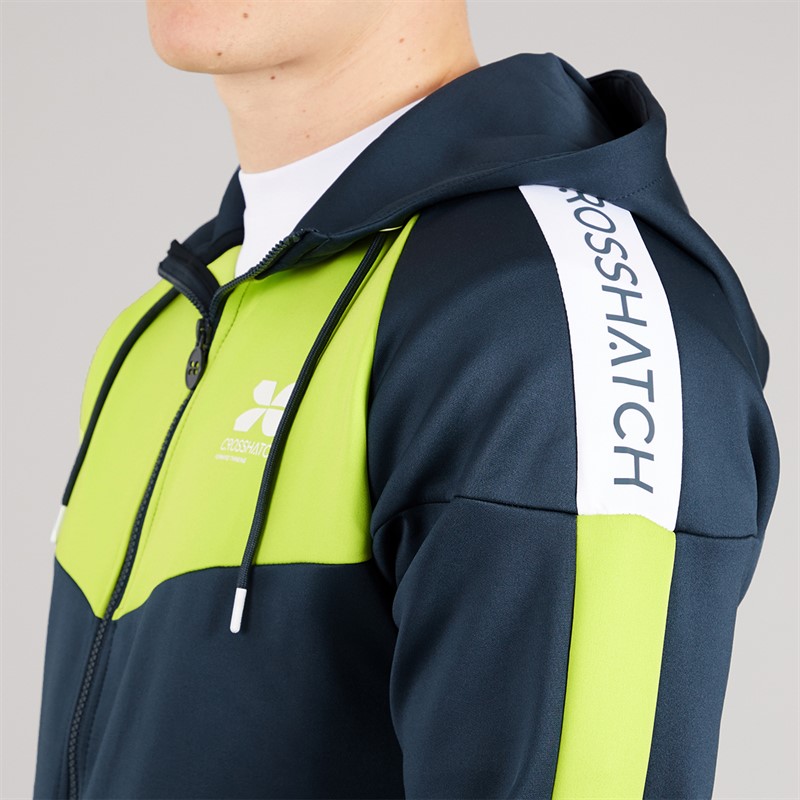 Crosshatch Mens Glotrack Tracksuit Lime Punch