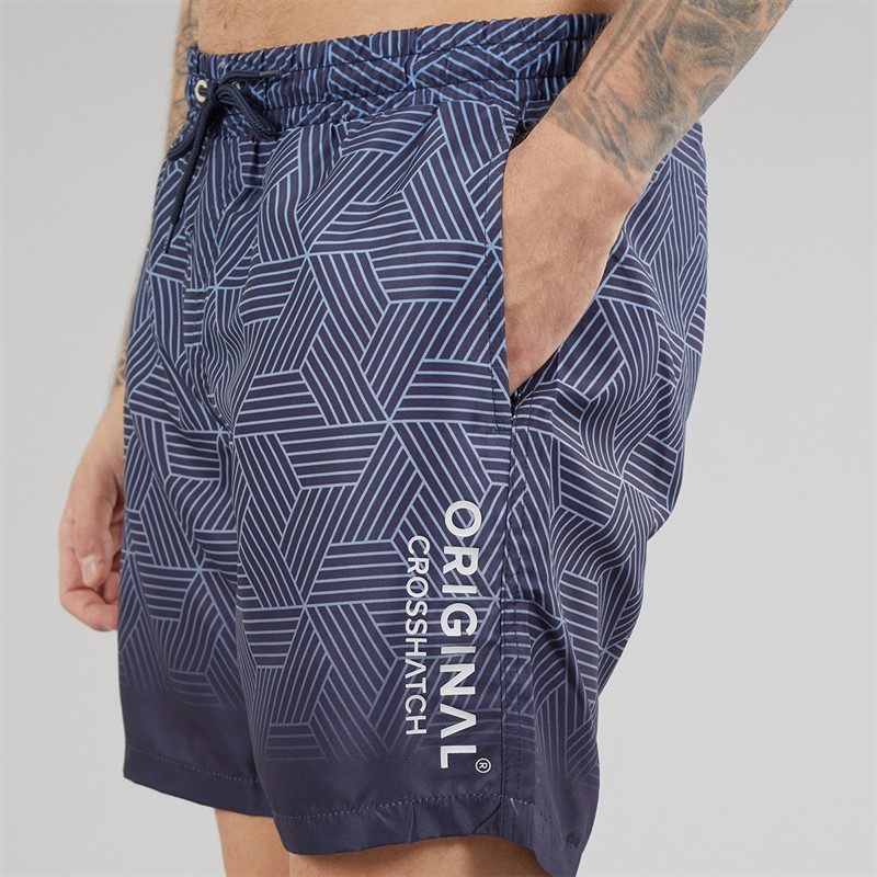 Crosshatch Mens Layotta Swim Shorts Navy