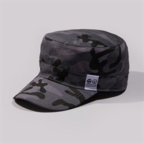 Crosshatch Mens Camo Military Style Cap Black Grey Camo