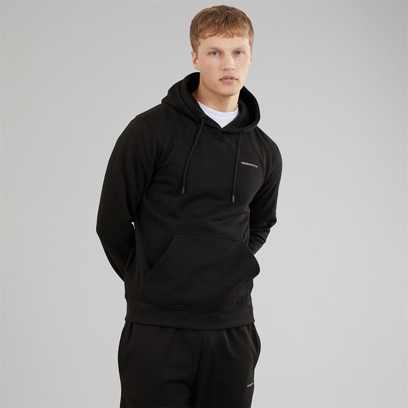 Crosshatch Mens Chelmere Hoodie And Joggers Set Black