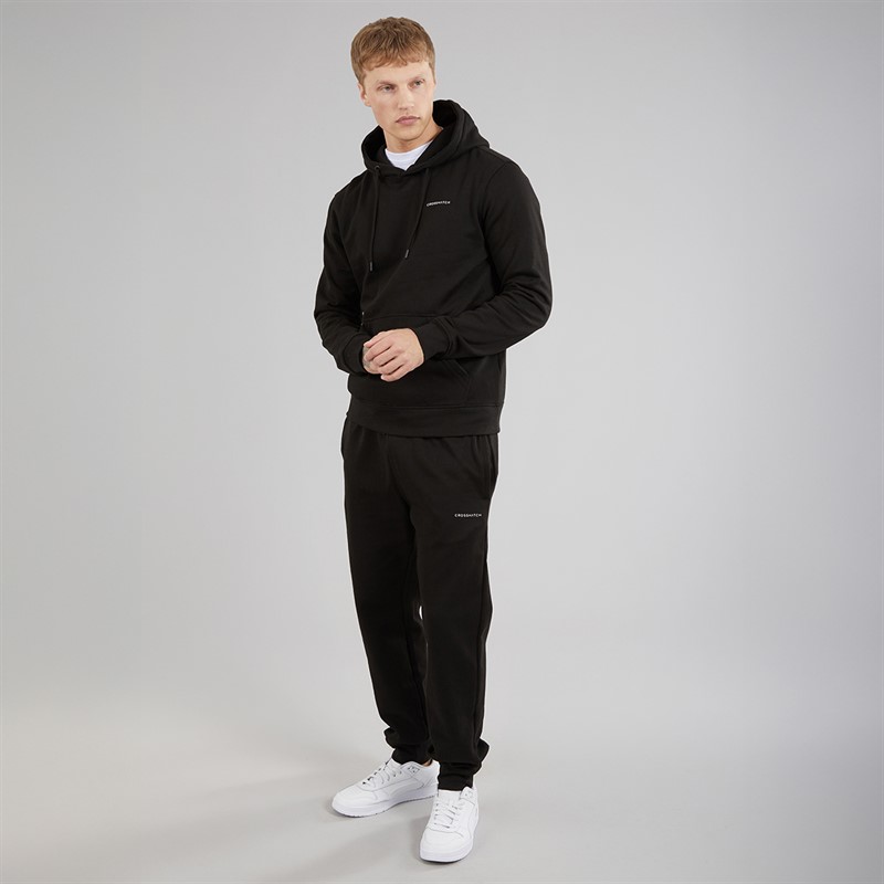 Crosshatch Mens Chelmere Hoodie And Joggers Set Black