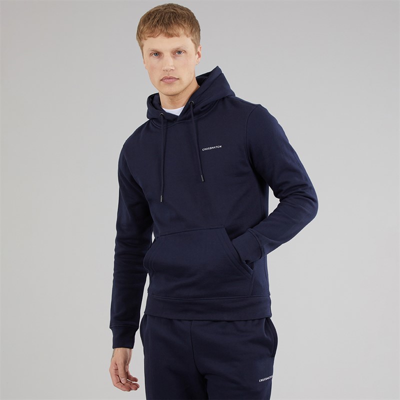 Crosshatch Mens Chelmere Hoodie And Joggers Set Navy