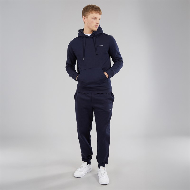 Crosshatch Mens Chelmere Hoodie And Joggers Set Navy