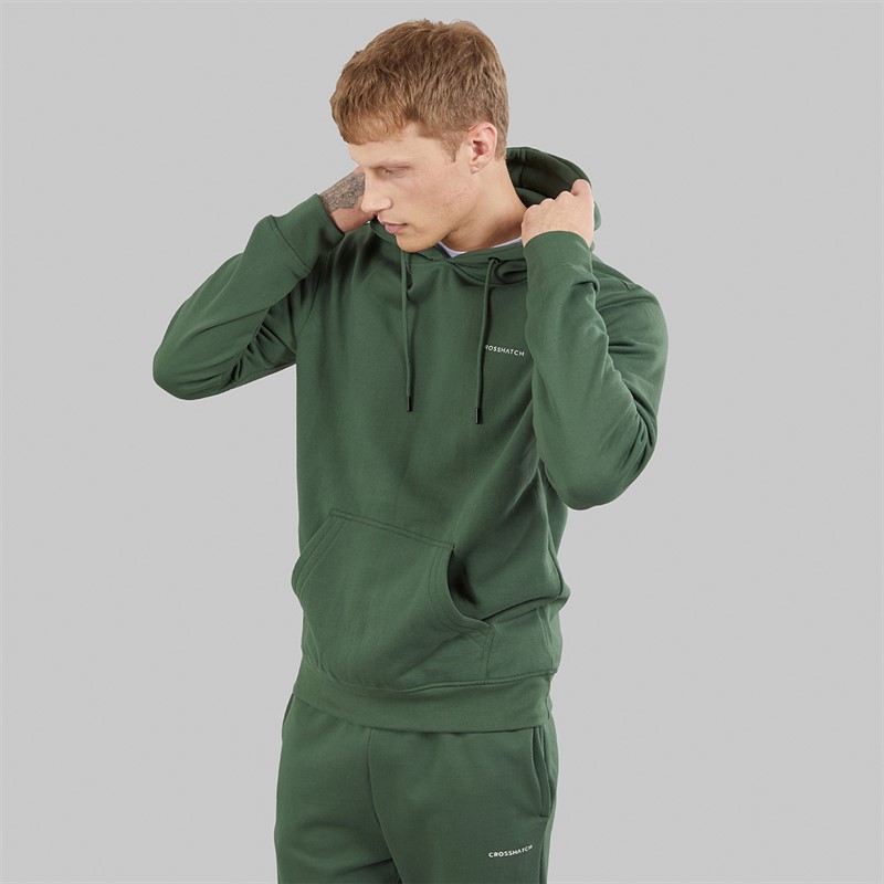Crosshatch Mens Chelmere Hoodie And Joggers Set Khaki