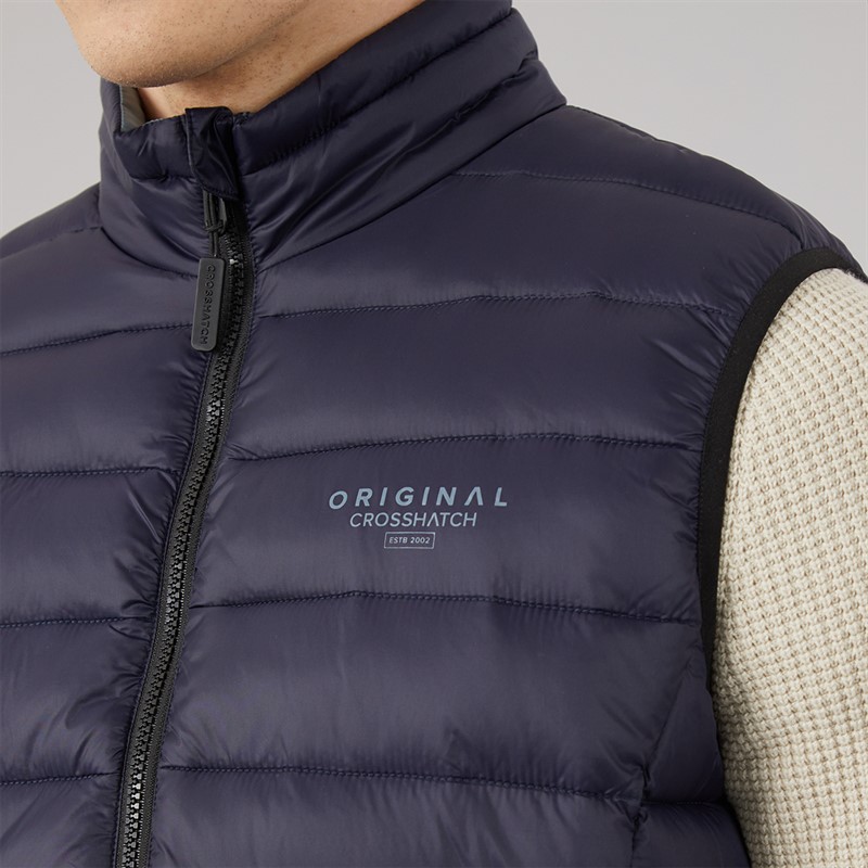 Crosshatch Mens Gattering Gilet Navy