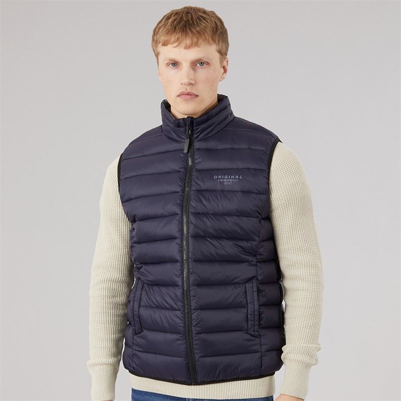 Crosshatch Mens Gattering Gilet Navy