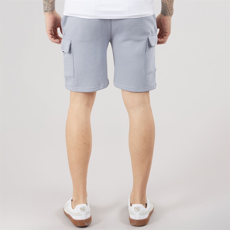 Crosshatch Mens Bardon Cargo Shorts Steel Blue