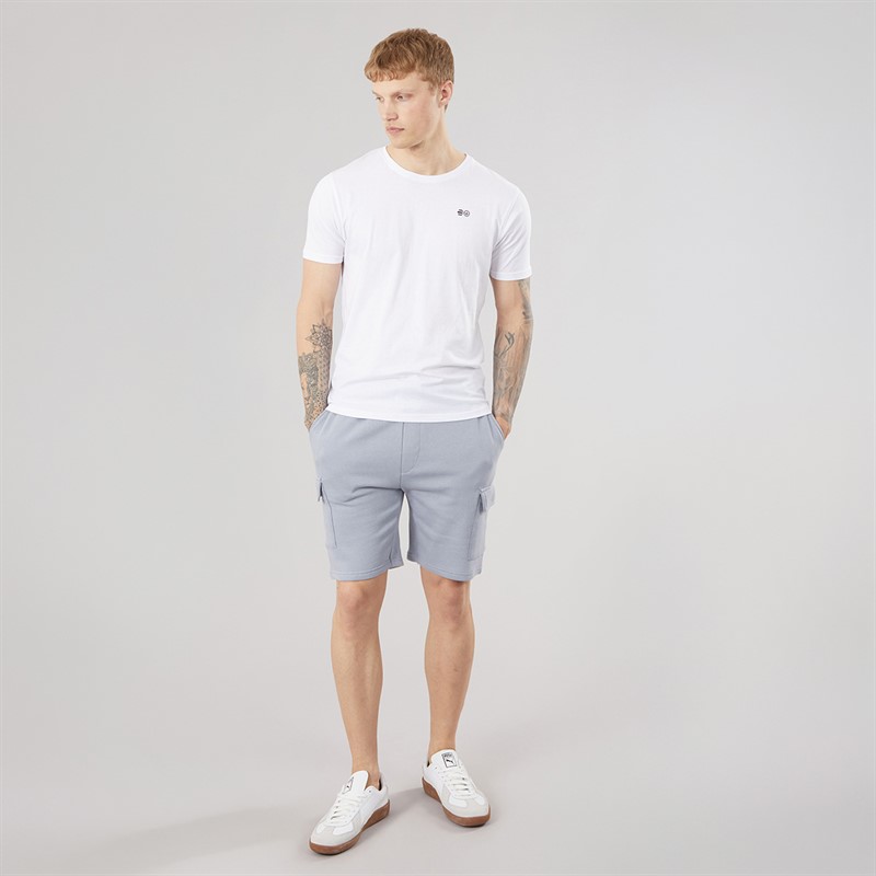 Crosshatch Mens Bardon Cargo Shorts Steel Blue