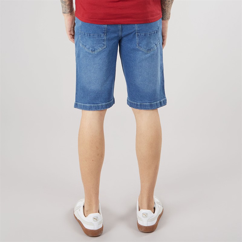 Crosshatch Mens Kamaline Denim Shorts Mid Wash