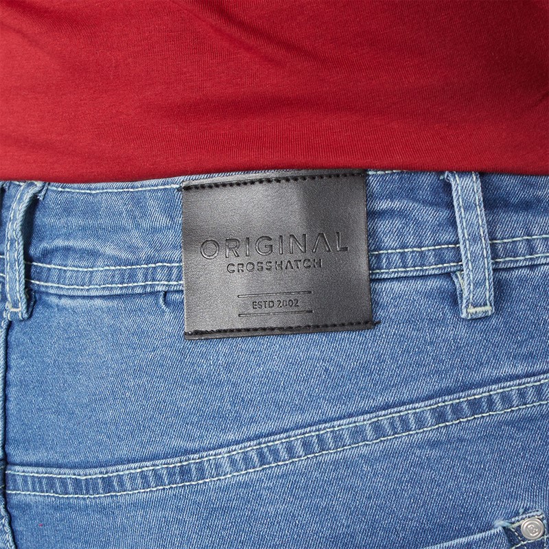 Crosshatch Mens Kamaline Denim Shorts Mid Wash