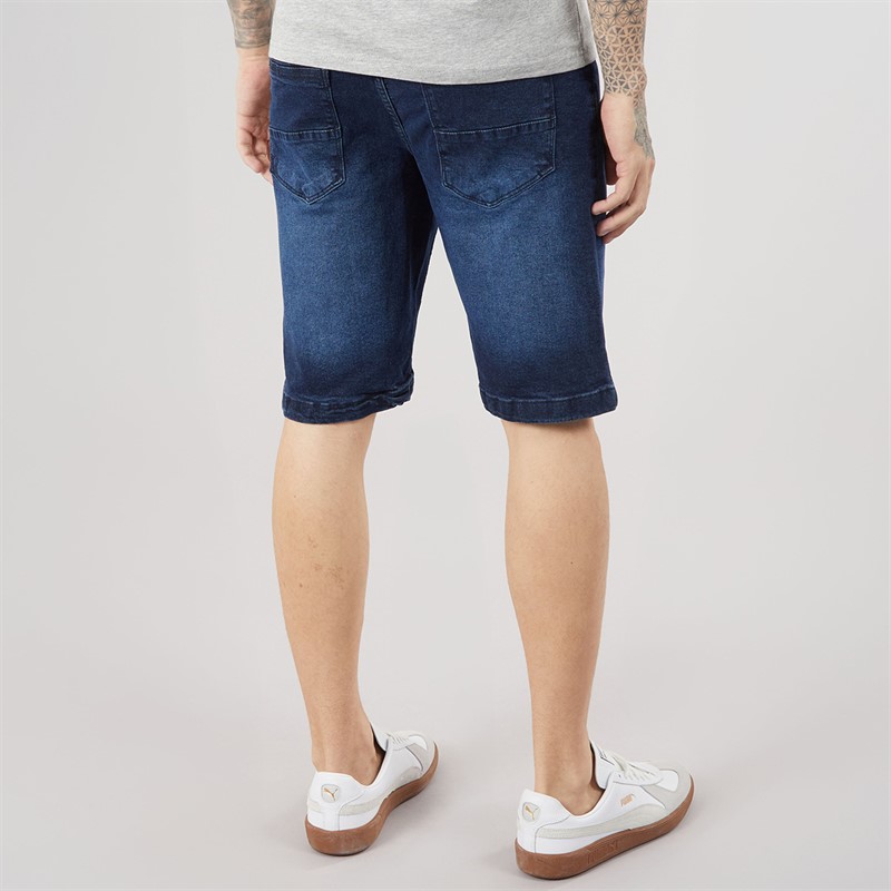 Crosshatch Mens Kamaline Denim Shorts Dark Wash