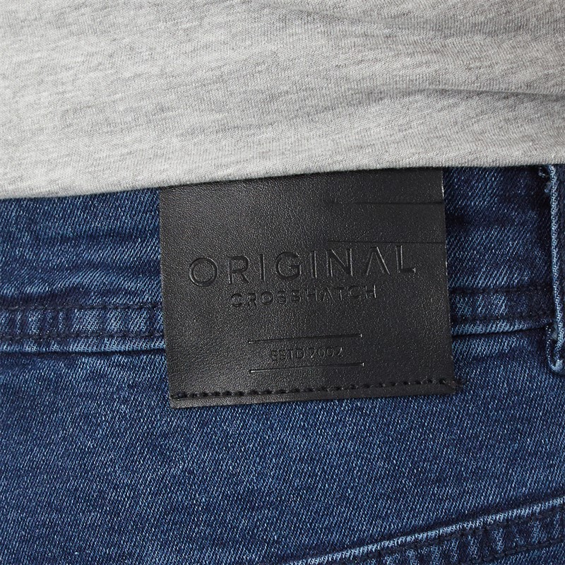 Crosshatch Mens Kamaline Denim Shorts Dark Wash