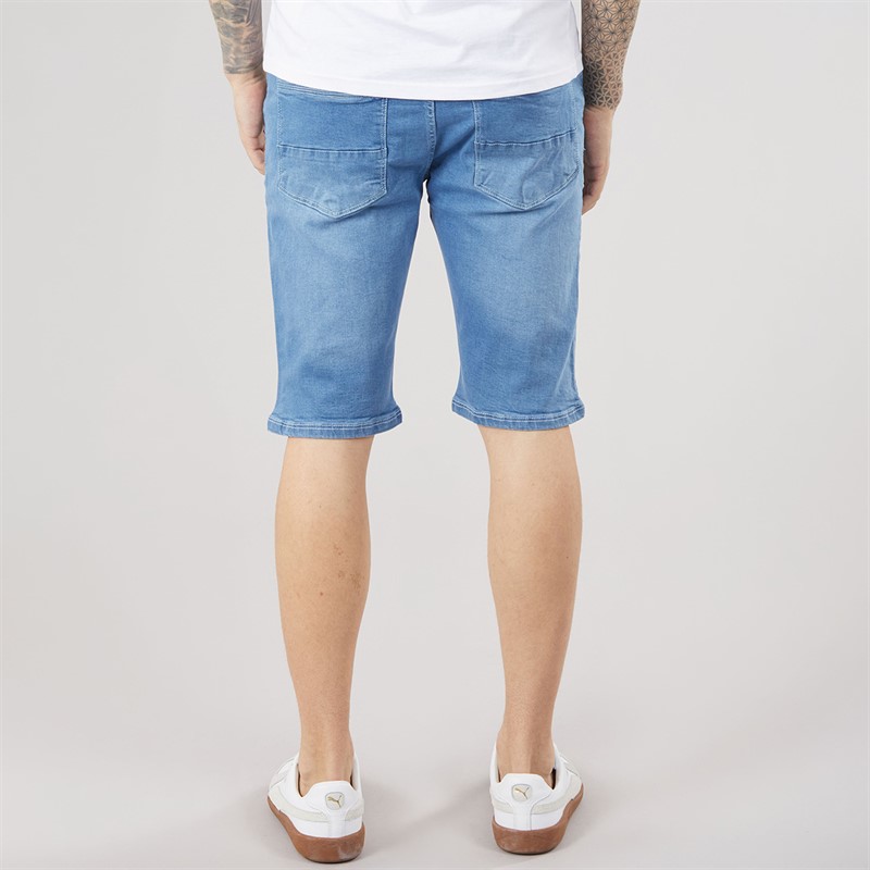 Crosshatch Mens Hammersmith Denim Shorts Light Wash