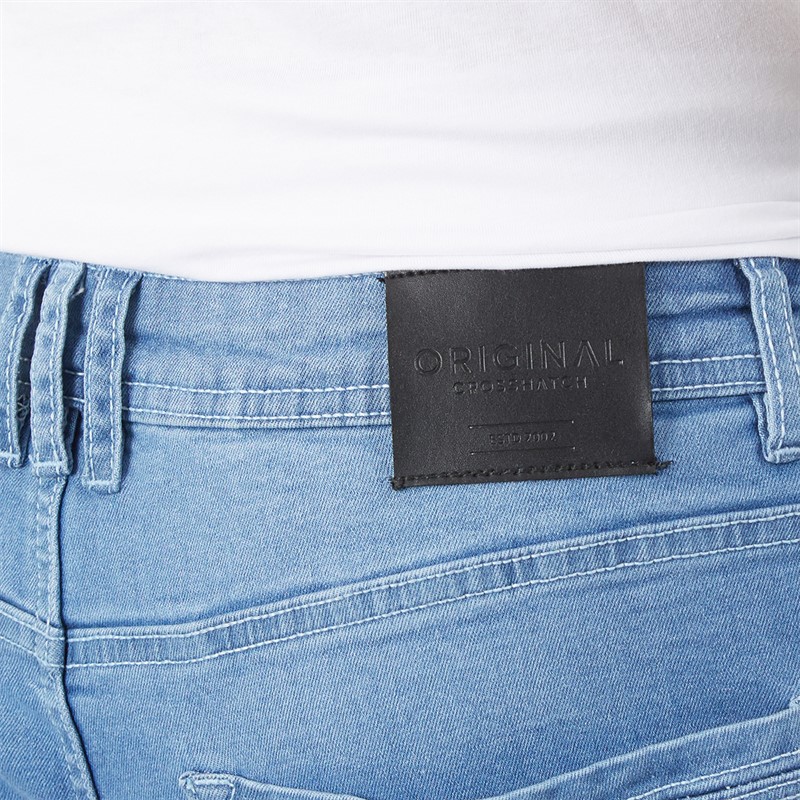 Crosshatch Mens Hammersmith Denim Shorts Light Wash
