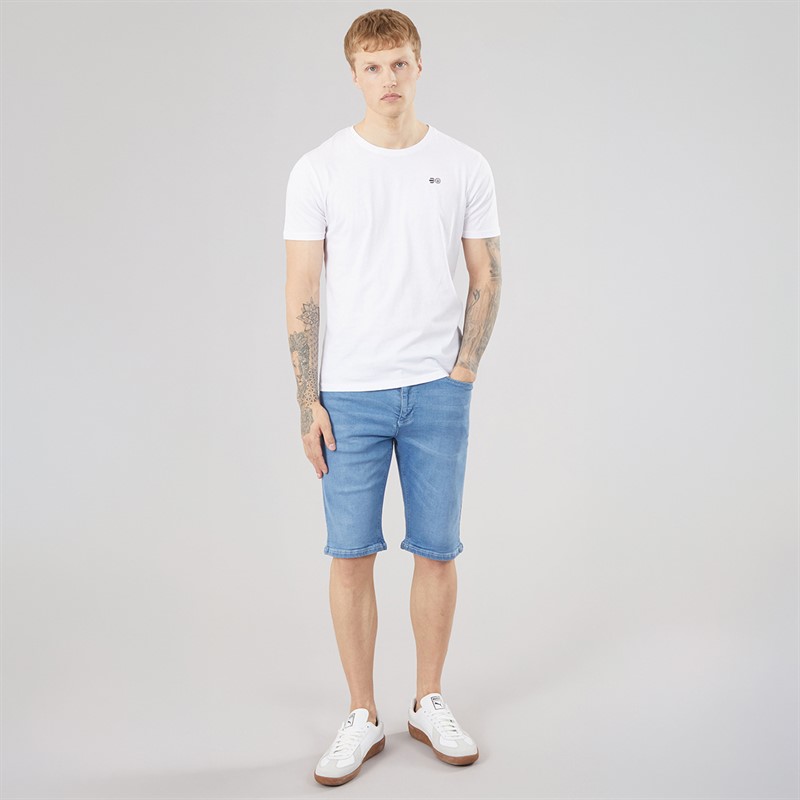 Crosshatch Mens Hammersmith Denim Shorts Light Wash