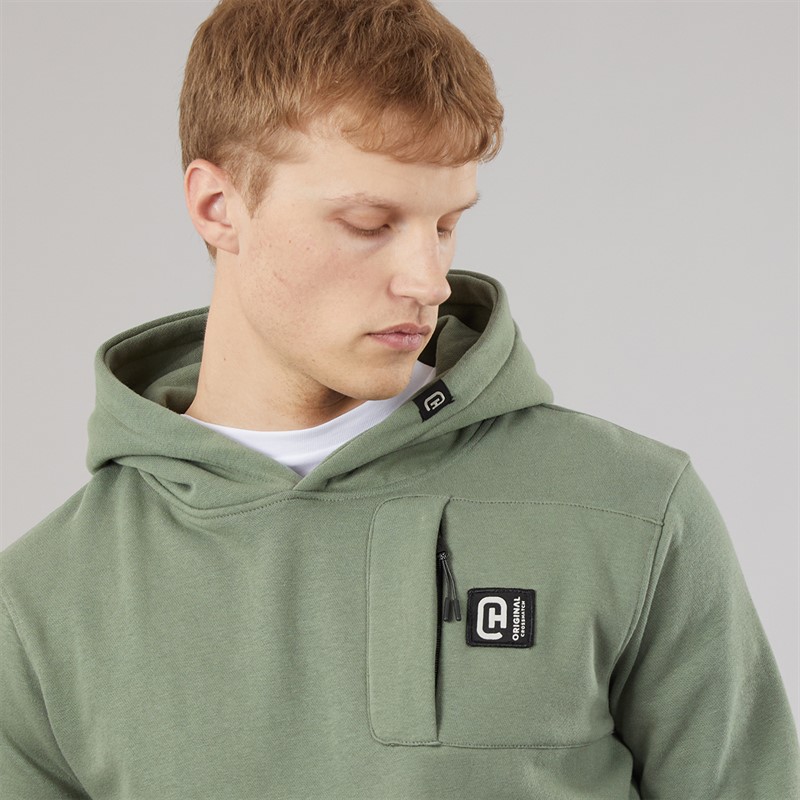 Crosshatch Mens Portville Hoodie Olive