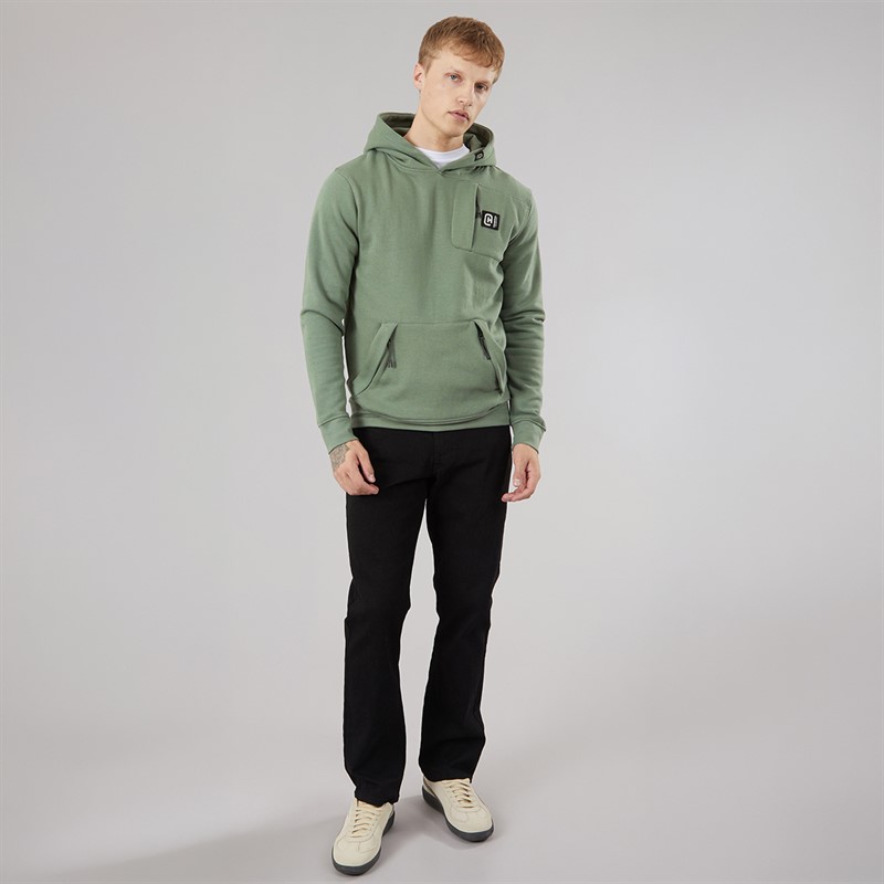 Crosshatch Mens Portville Hoodie Olive