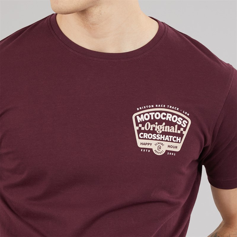 Crosshatch Mens Motocross T-Shirt Rasin