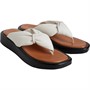Dune Womens London Landmark Leather Toe-Post Sandals Ecru