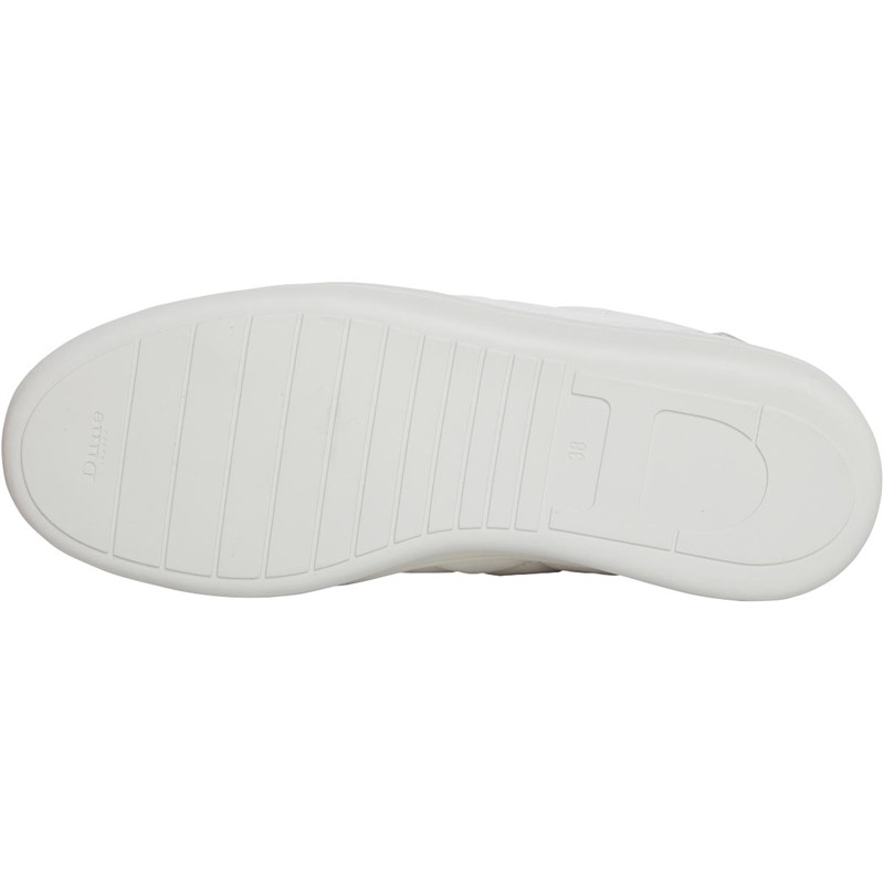 Dune Womens London Excited Quilted Trainers White